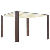 Tonnelle Vidaxx avec toit 300x300x200 cm poly rotin marron et crème
