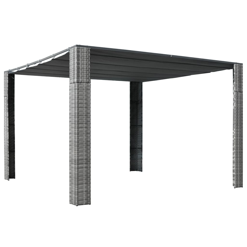 Vidaxl Arbor med tag 300x300x200 cm Poly Rattan Gray og Anthracite