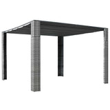 Tonnelle Vidaxx avec toit 300x300x200 cm poly rotin gris et anthracite