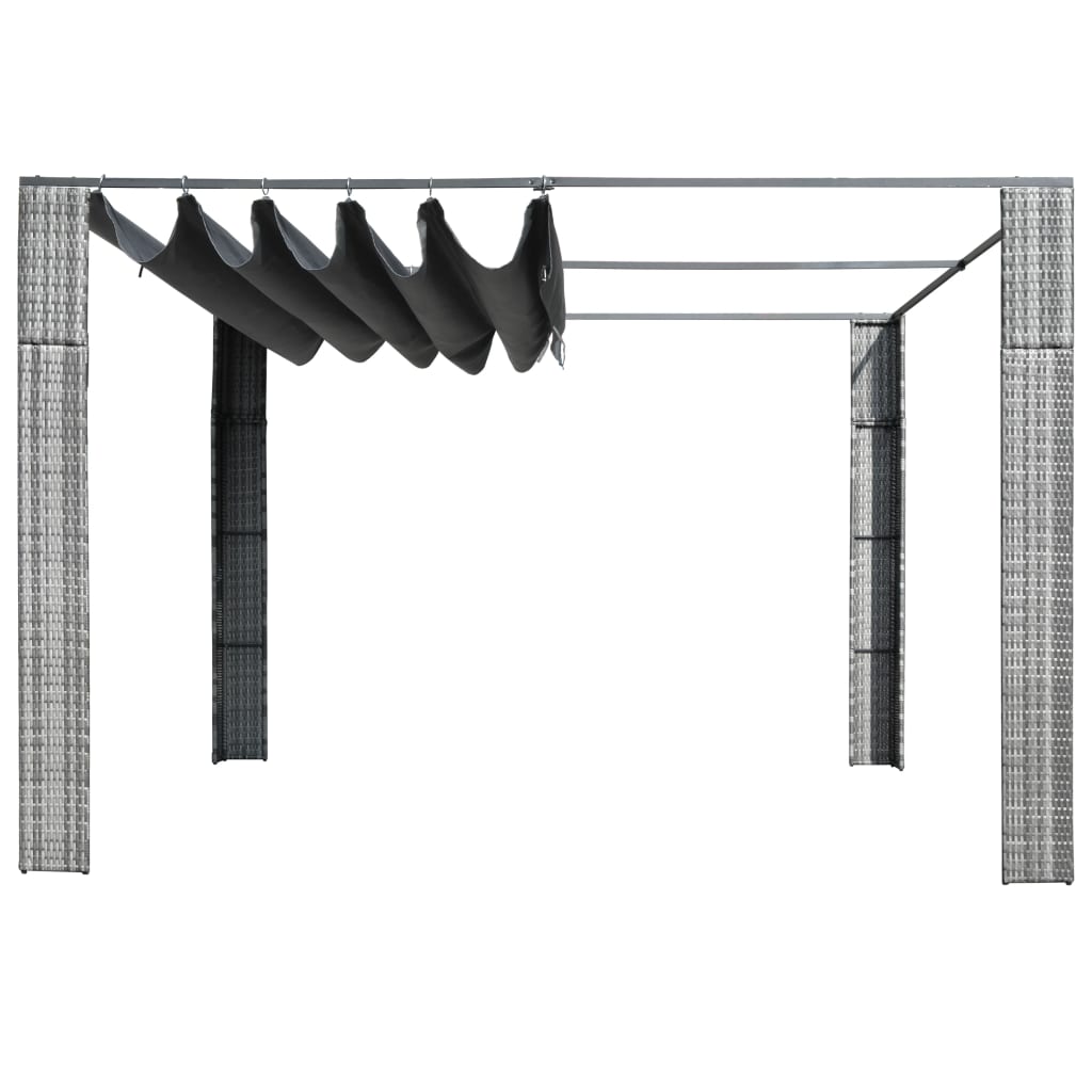 Vidaxl Arbor med tag 300x300x200 cm Poly Rattan Gray og Anthracite