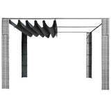 Tonnelle Vidaxx avec toit 300x300x200 cm poly rotin gris et anthracite