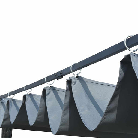Tonnelle Vidaxx avec toit 300x300x200 cm poly rotin gris et anthracite