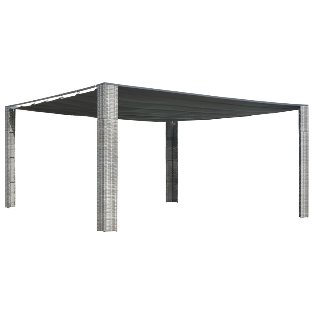 Arbor vidaxl avec toit coulissant 400x400x200 cm anthracite gris rattan