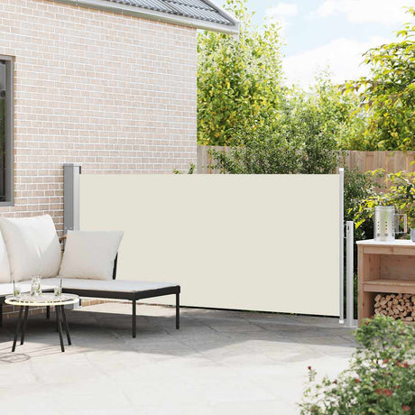 En pare-brise Vidaxl extensible 140x300 cm Crème -colored