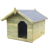 VidaXL dog loft for garden with folding roof impregnated pine