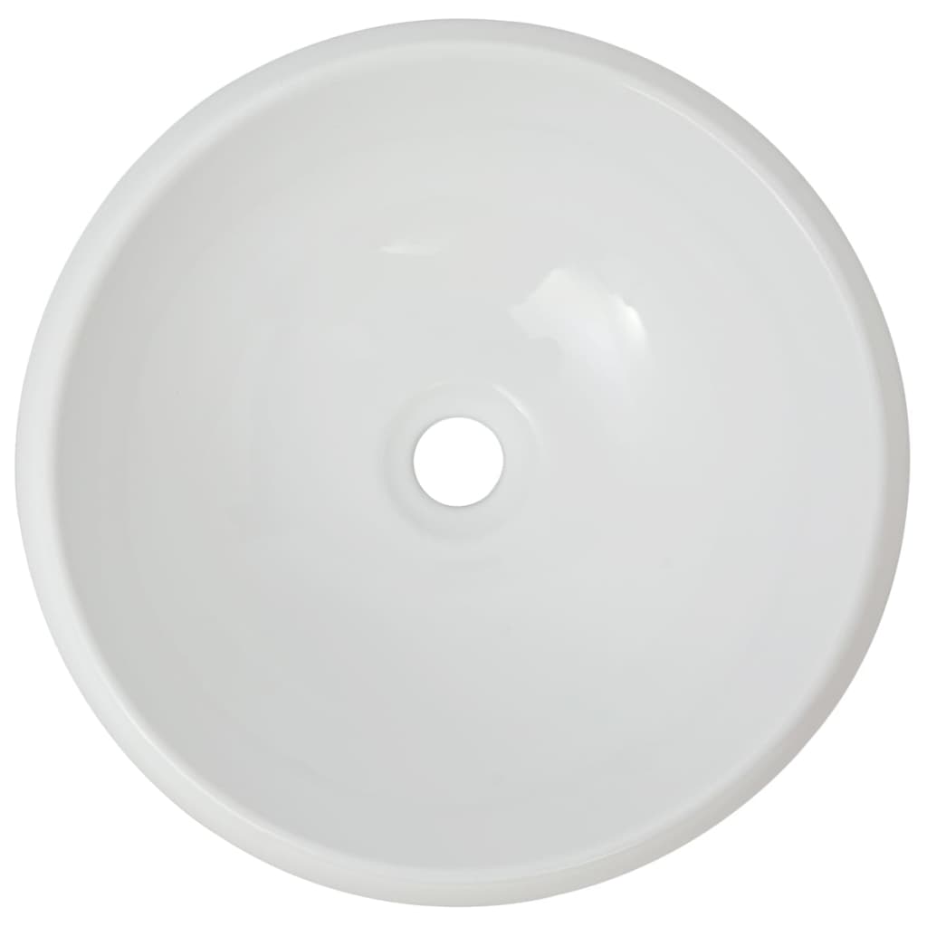 Vidaxl Badrum WASHBASIN MED Mixing Tap Round Ceramic White