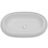 Vidaxl Badrum WASHBASIN MED Mixing Tap Oval Ceramic White