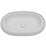 Vidaxl Washingin de salle de bain avec mélange Tap en céramique ovale blanc