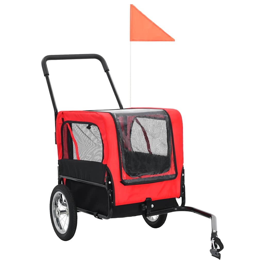 Vidaxl Pet Transion et Jogging Buggy 2-en-1 rouge et noir