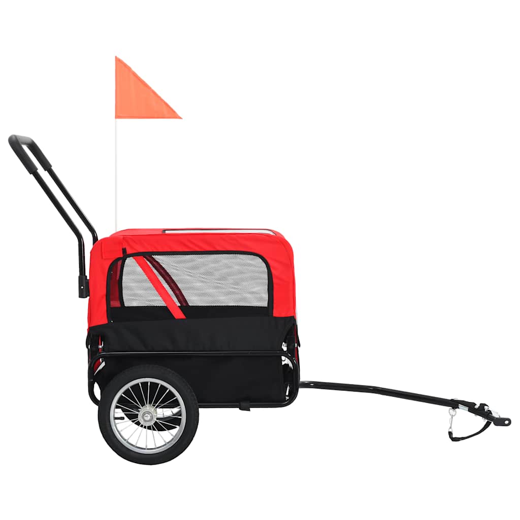 Vidaxl Pet Transion et Jogging Buggy 2-en-1 rouge et noir