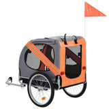 VidaXL remorque vélo pour chien orange et gris