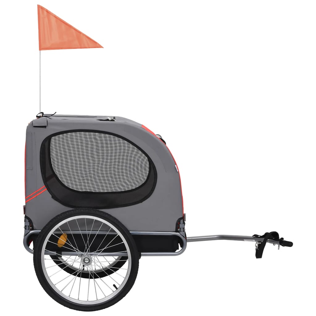 Vidaxl Dog Bike Trailer rouge et noir