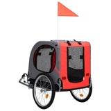 Vidaxl Dog Bike Trailer rouge et noir