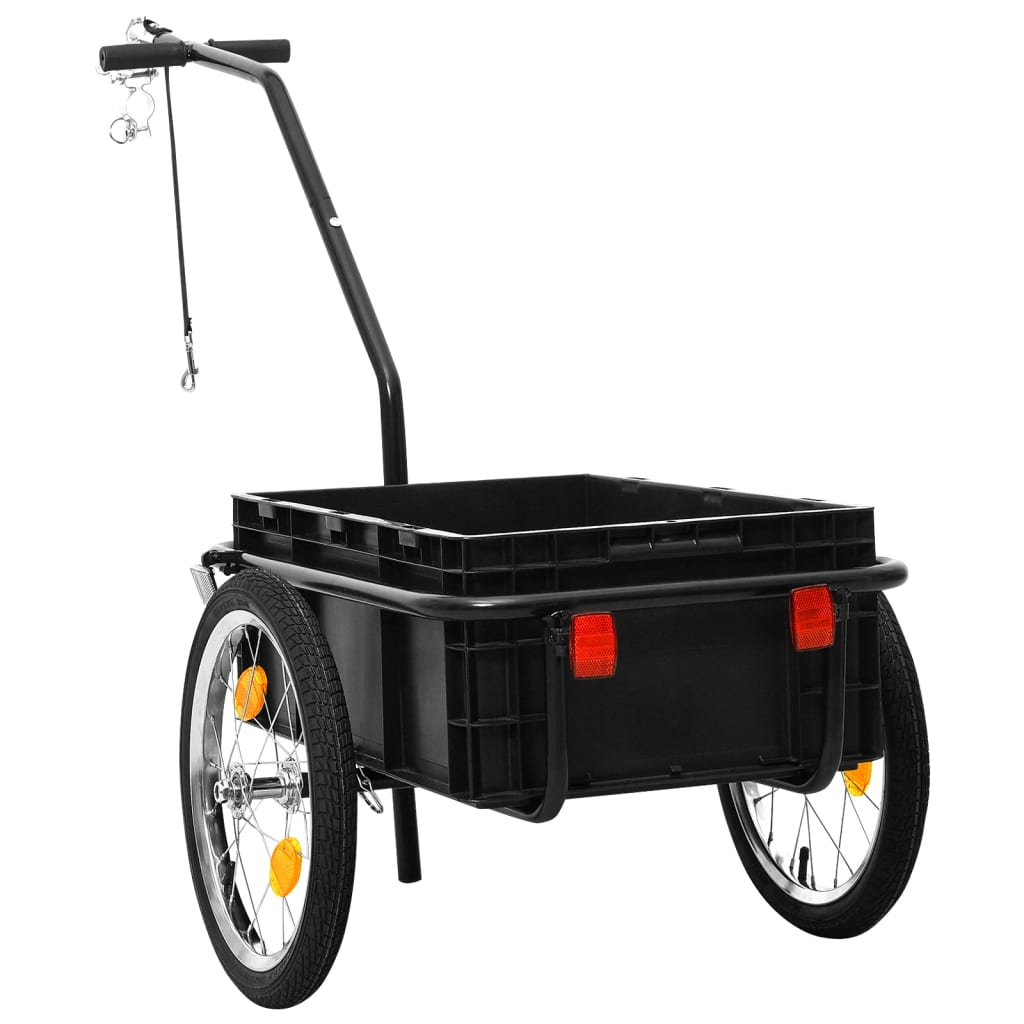 Vidaxl Bicycle Trailer Treket Car 155x60x83 cm en acier noir