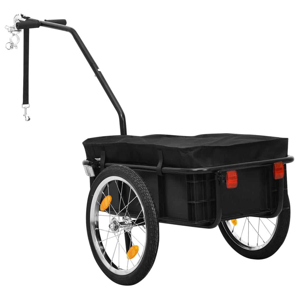 Vidaxl Bicycle Trailer Treket Car 155x60x83 cm en acier noir