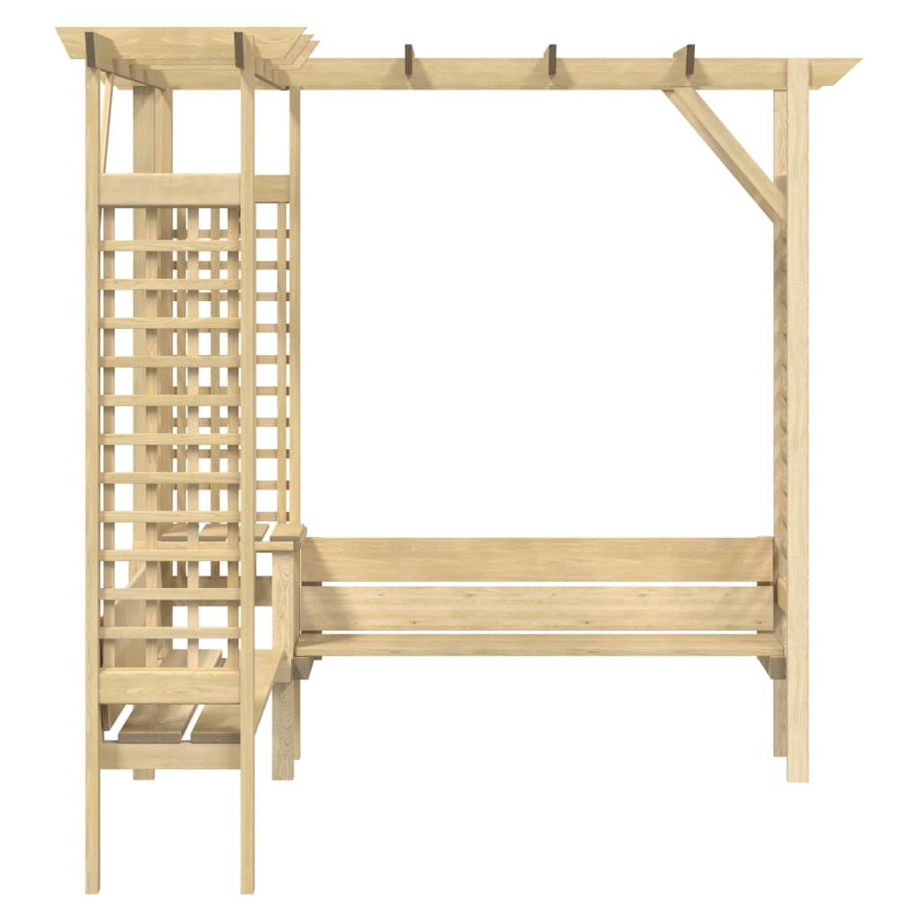 Vidaxl Eckpergola mat der Bench imprägnéiert Pine