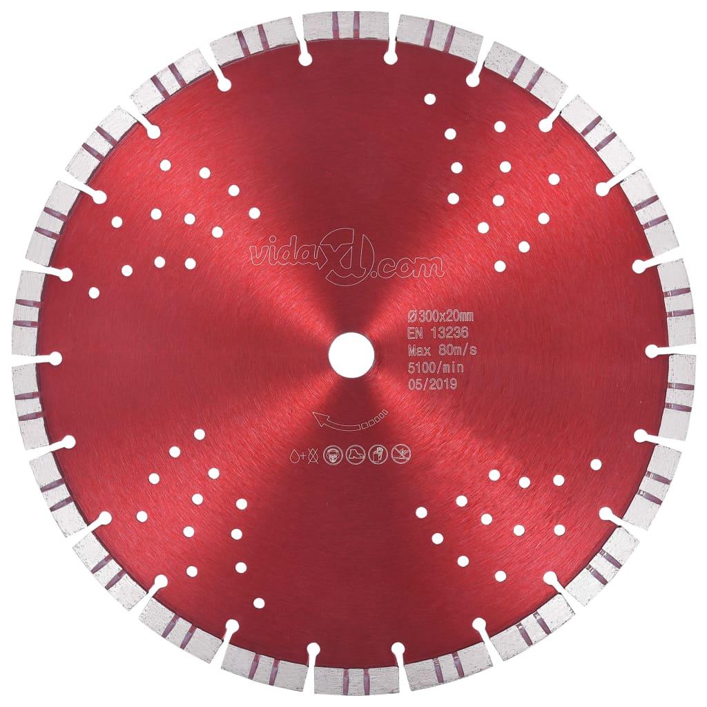 Vidaxl Diamond Saw Blade con turbo e fori da 300 mm in acciaio