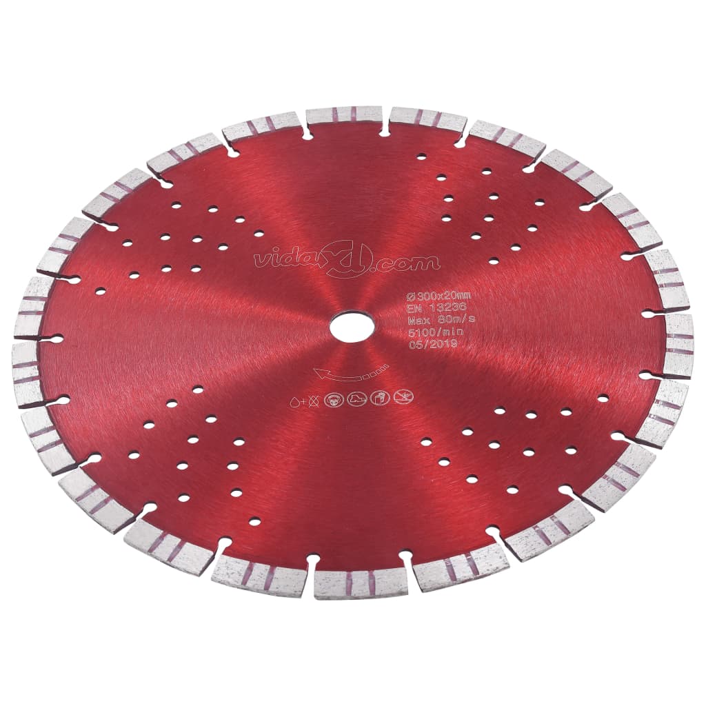 Vidaxl Diamond Saw Blade con turbo e fori da 300 mm in acciaio