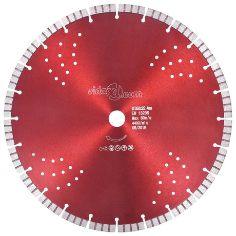 Blade de scie à diamant Vidaxl avec turbo et trous 350 mm en acier