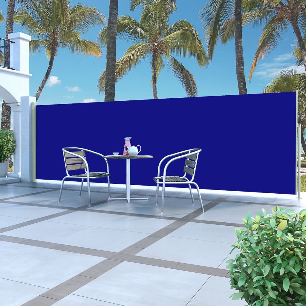 Pare-brise Vidaxl extensible 160x500 cm bleu