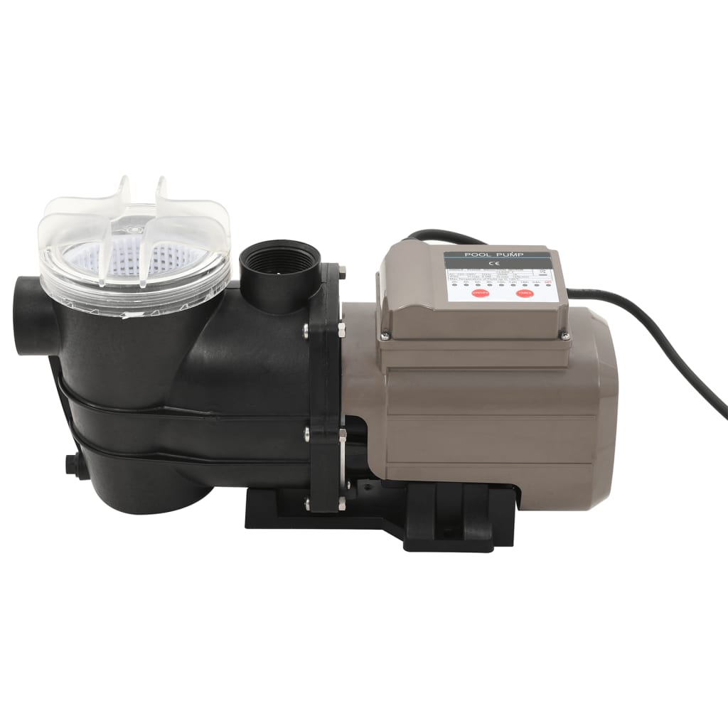 Vidaxl Swimming pool pump with timer 0.25 hp 8000 l u black