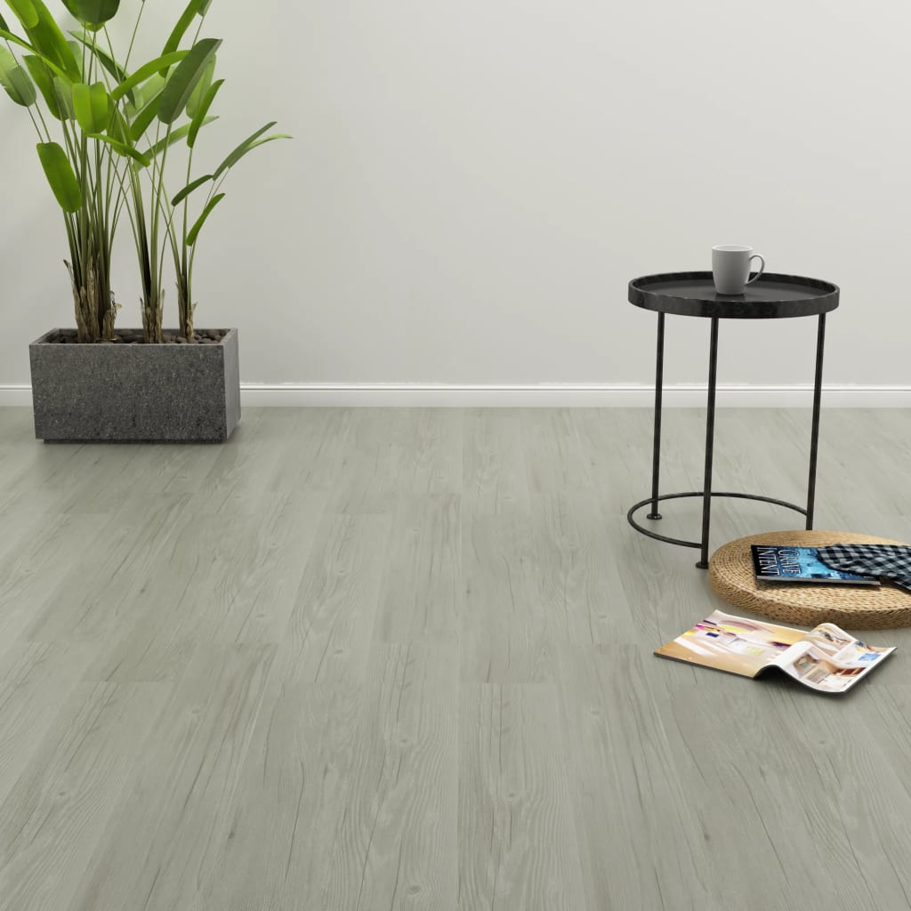 Vidaxl Floorboards Selvlavt 4,46 m² 3 mm PVC Grå