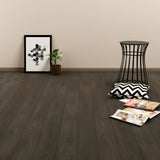 Planchers de plancher vidaxl auto-adhésif 4,46 m² 3 mm en PVC brun foncé