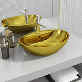 Vidaxl Washingin avec atterrissage 58,5x39x21 cm en or de couleur en or