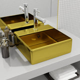 Vidaxl Washbasin s přistáním 41x41x15 cm keramické zlato barvy