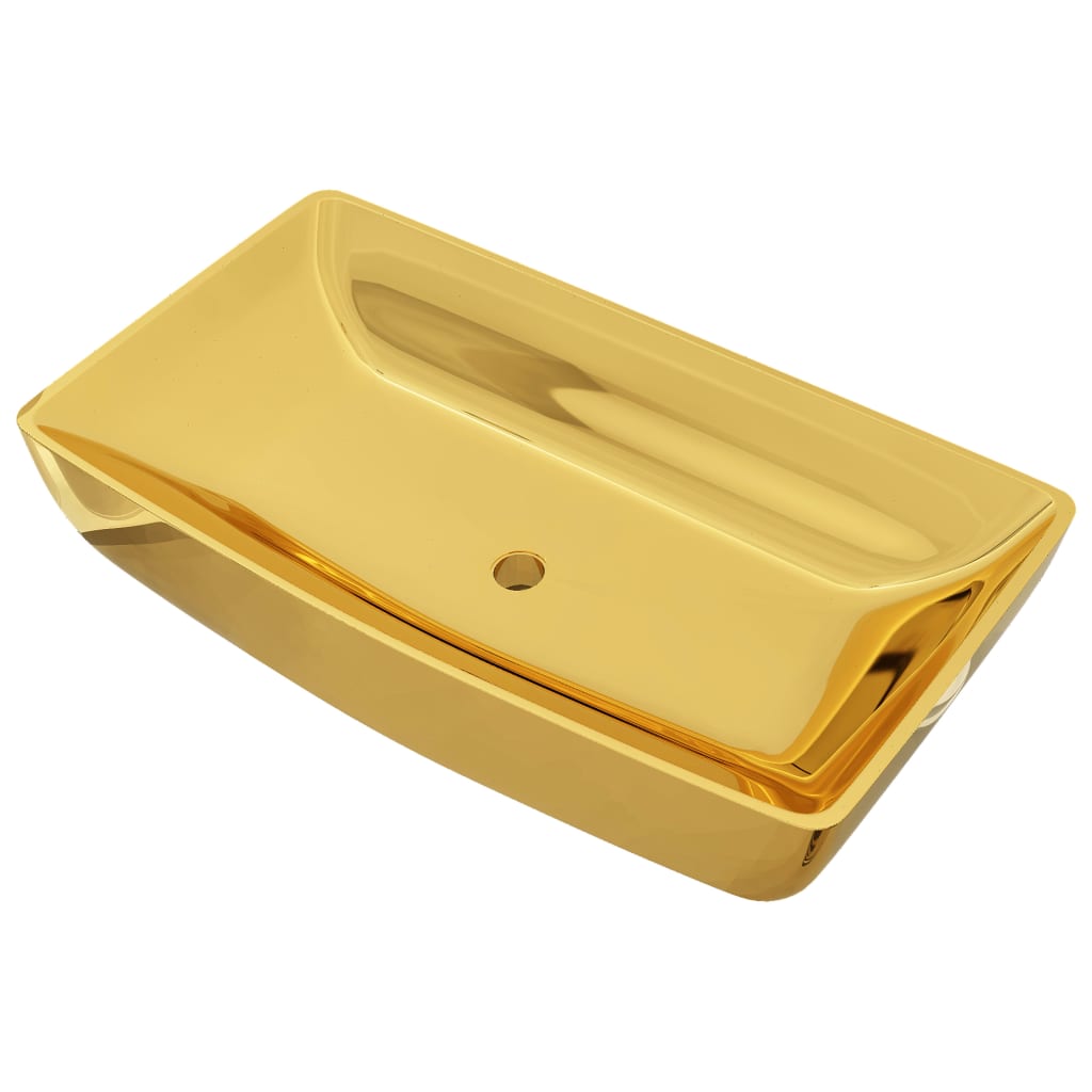 VIDAXL WASHBAIN 71X38X13,5 CM Keramik Gold gefärbt