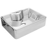 Vidaxl Washingin avec trou du robinet 48x37x13,5 cm Céramique argenté coloré