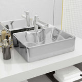 Vidaxl Washingin avec trou du robinet 48x37x13,5 cm Céramique argenté coloré