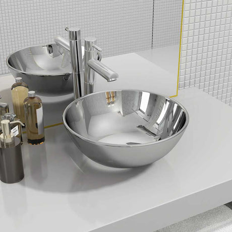 Vidaxl Washbasin 28x10 cm en céramique argenté couleur