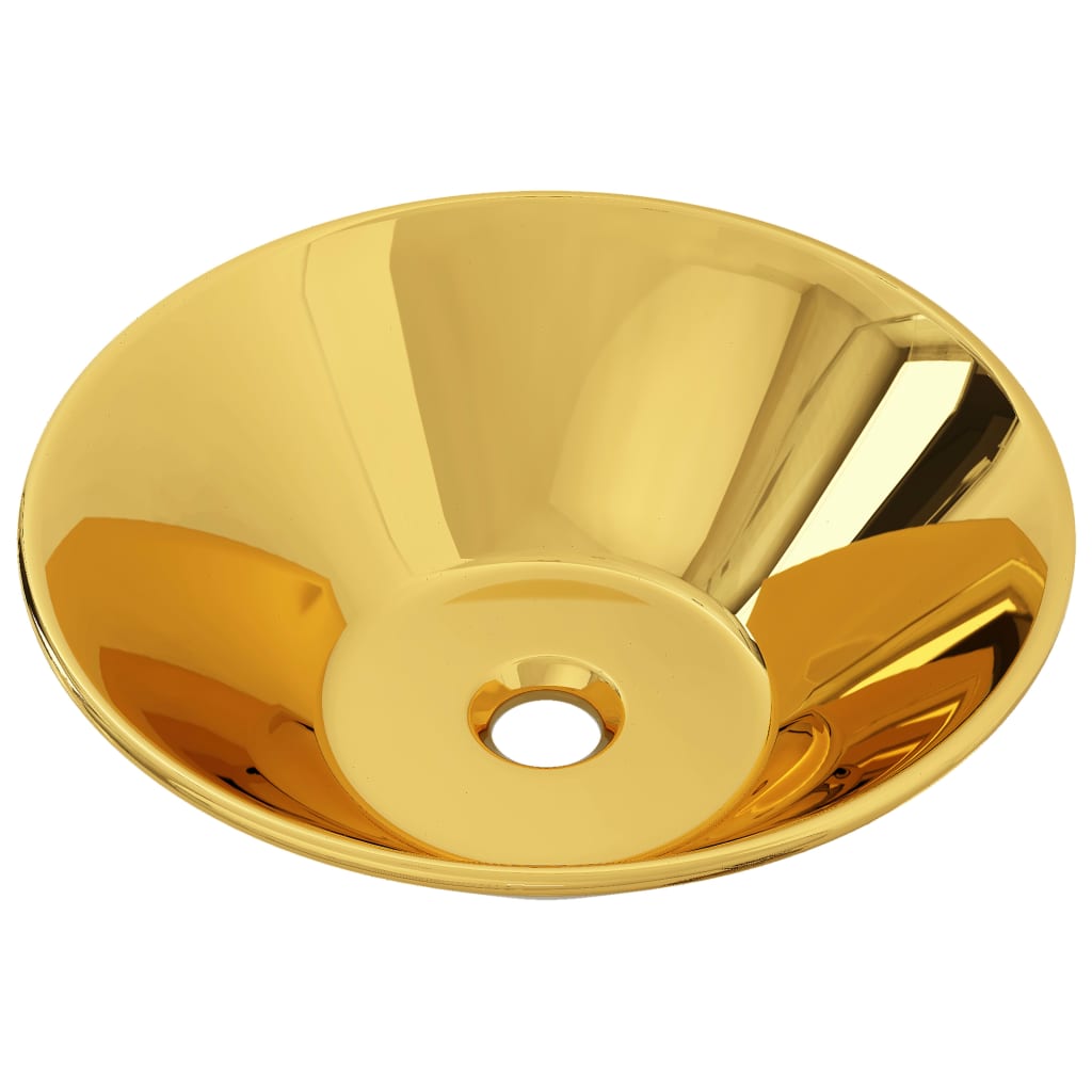 Vidaxx lavabo 42x14 cm en céramique couleur or