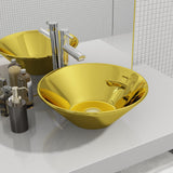 Vidaxx lavabo 42x14 cm en céramique couleur or
