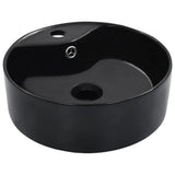 Vidaxl Washingin avec atterrissage 36x13 cm en céramique noir