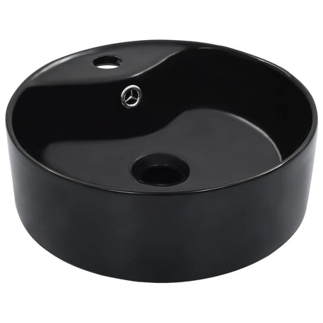 Vidaxl Washingin avec atterrissage 36x13 cm en céramique noir