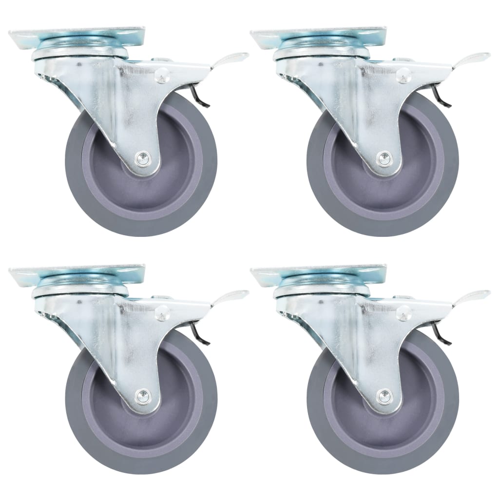 Vidaxx roulettes pivotantes avec double frein 4 pcs 75 mm