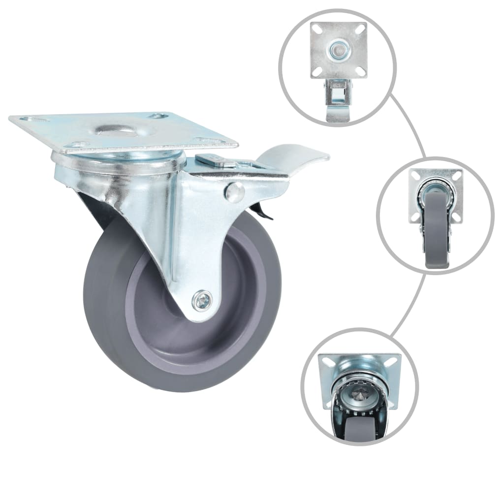 Vidaxx roulettes pivotantes avec double frein 4 pcs 75 mm