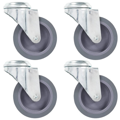 Vidaxl roulettes pivotantes avec trous de boulons 4 pcs 75 mm