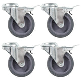 Roulettes pivotantes Vidaxl avec trous de boulons et doubles freins 4 pcs 75 mm
