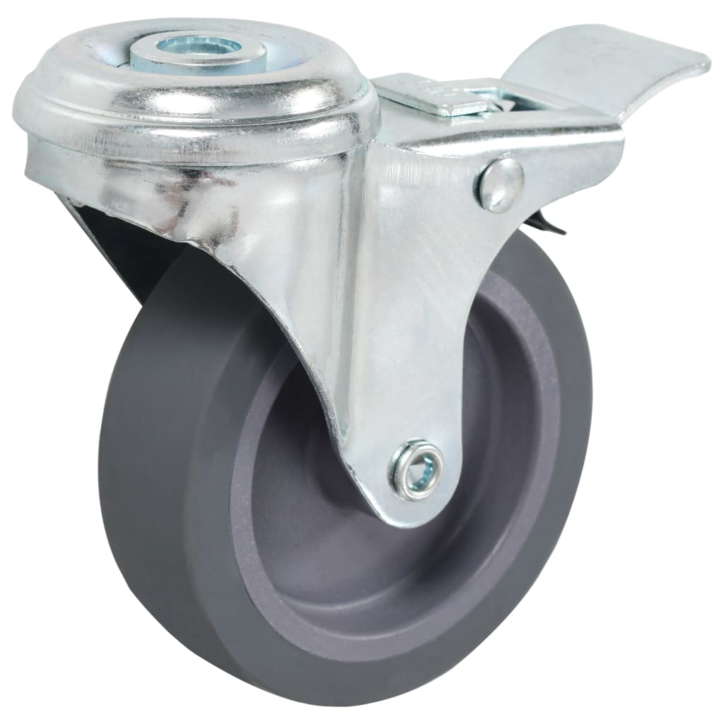 Roulettes pivotantes Vidaxl avec trous de boulons et doubles freins 4 pcs 75 mm