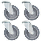 Vidaxl roulettes pivotantes avec trous de boulons 4 pcs 100 mm