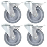 Roulettes pivotantes Vidaxl avec trous de boulons et doubles freins 4 pcs 100 mm