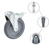 Roulettes pivotantes Vidaxl avec trous de boulons et doubles freins 4 pcs 125 mm