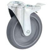 Roulettes pivotantes Vidaxl avec trous de boulons et doubles freins 4 pcs 125 mm