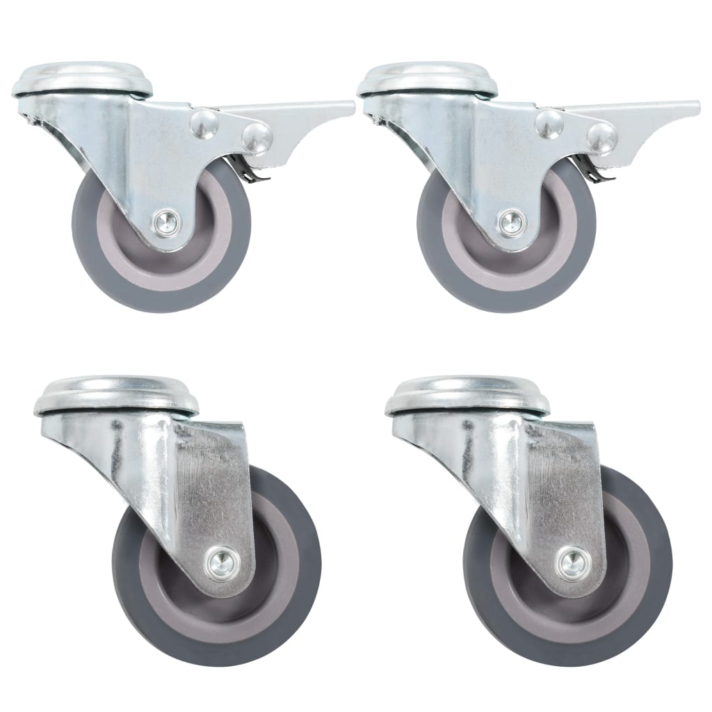 Vidaxl roulettes pivotantes avec trous de boulons 4 pcs 50 mm