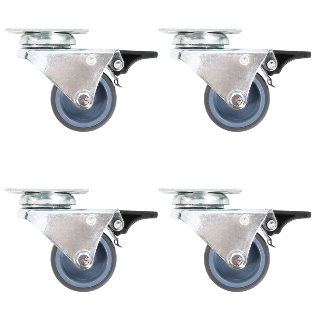 Vidaxl roulettes doubles pivotantes avec double freins 4 pcs 50 mm