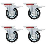 Vidaxx roulettes pivotantes avec double frein 4 pcs 75 mm