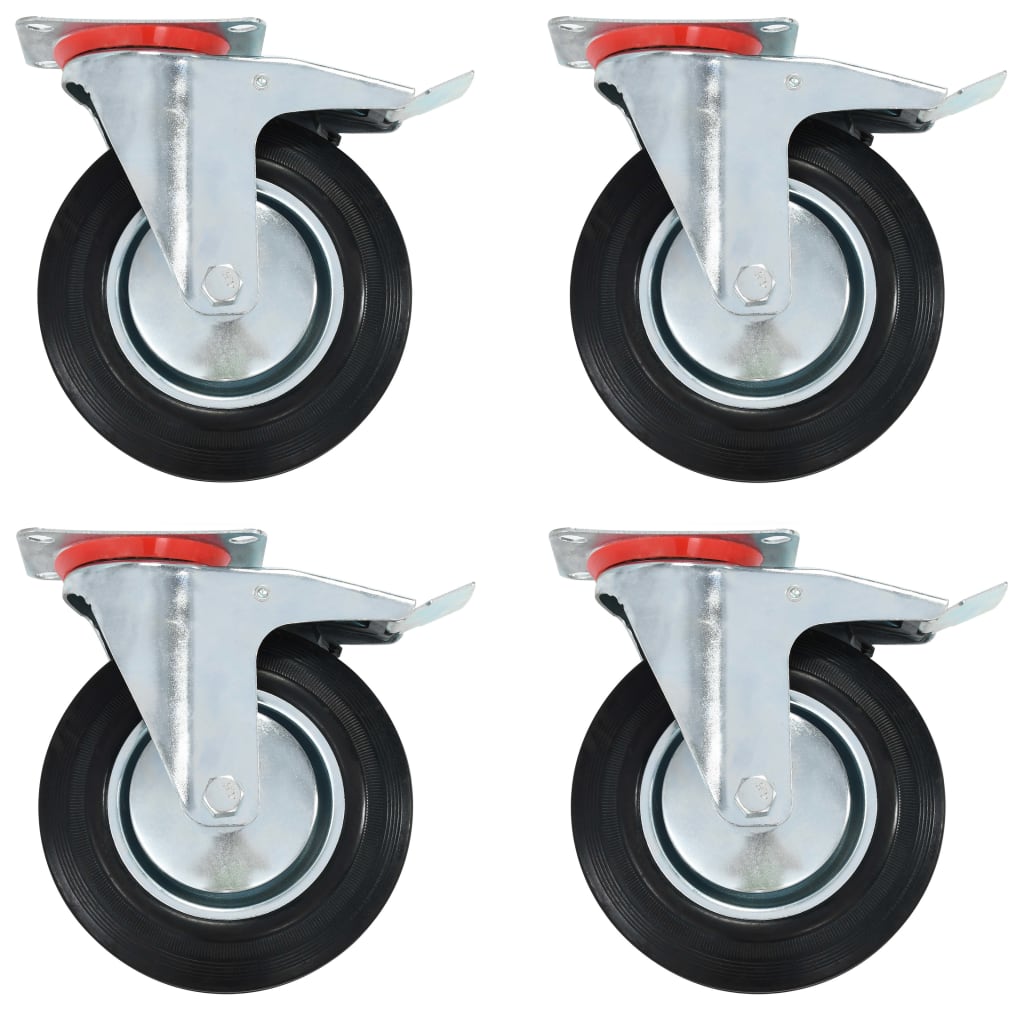 Vidaxx roulettes pivotantes avec double frein 4 pcs 200 mm